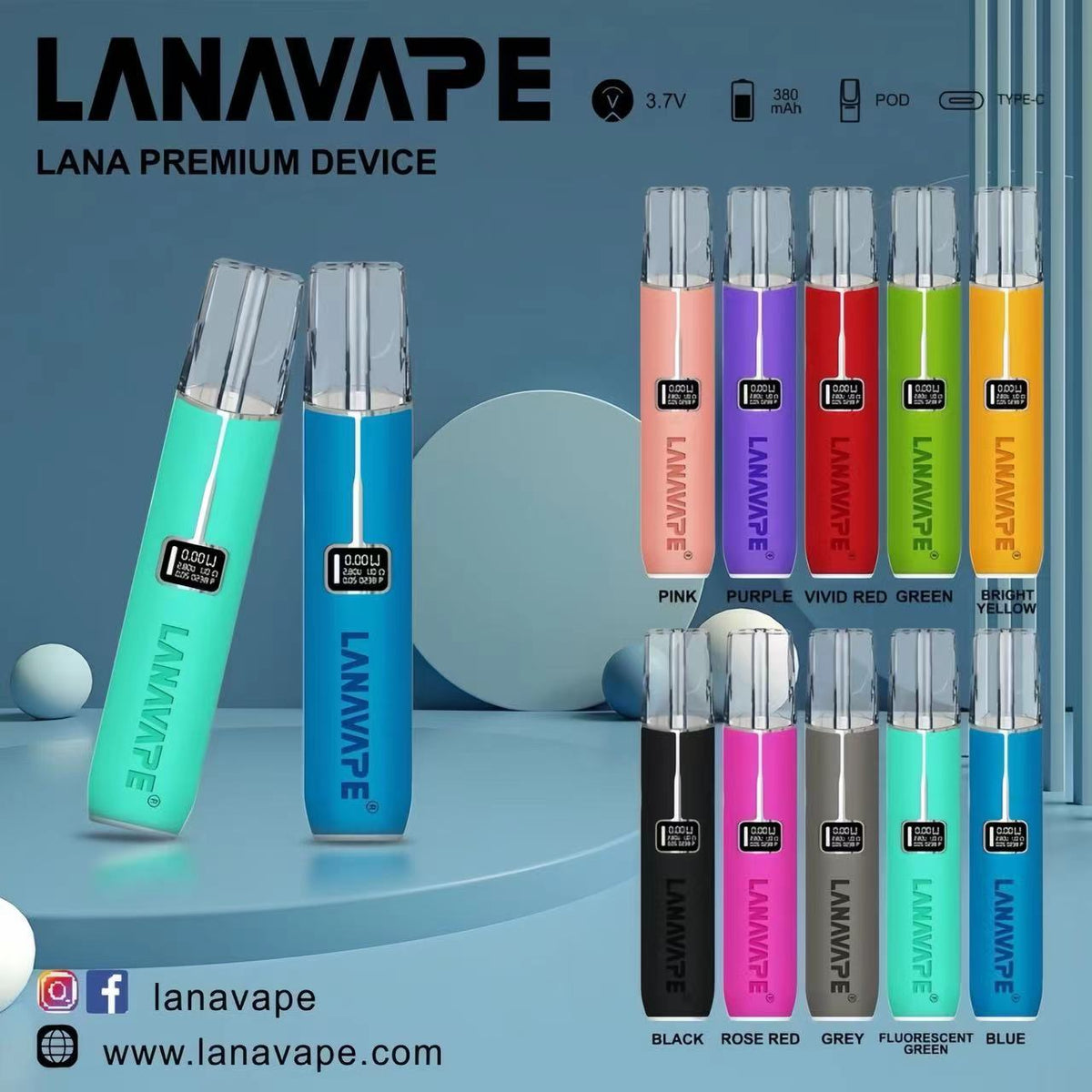 【LANA】高級皮革主機 兩檔調節8/10W 一代煙彈通用-VAKA糖果雲煙館